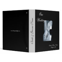 Elegant Monogrammed Black & White Wedding Album Binders