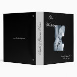 Elegant Monogrammed Black & White Wedding Album Binders