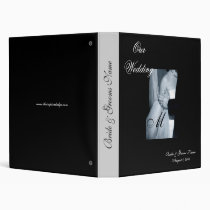 Elegant Monogrammed Black & White Wedding Album Binders
