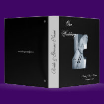Elegant Monogrammed Black & White Wedding Album binders