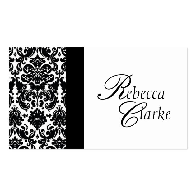 Elegant Monogrammed Damask Busines Card Business Card Template