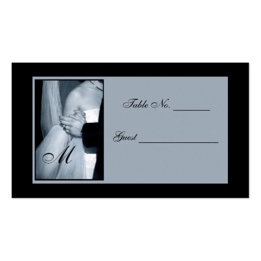Elegant Monogrammed Place Card Table Setting Business Card (front side)