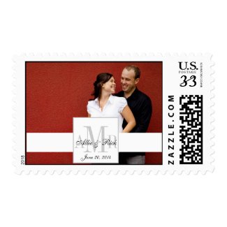 Elegant Monograms Couple Photo Wedding Postage stamp