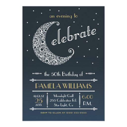 Elegant Moon Celebration Invitation II