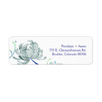 Elegant Mum Flower Wedding Return Address Labels label
