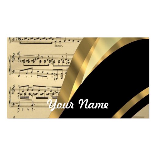 Elegant music sheet business card template (front side)