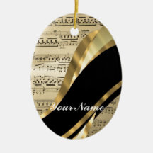 Elegant music sheet christmas ornament