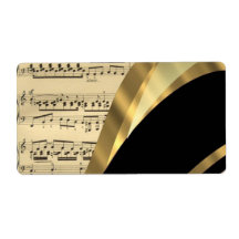 Elegant music sheet custom shipping labels