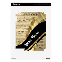 Elegant music sheet iPad 3 decal