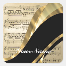 Elegant music sheet sticker