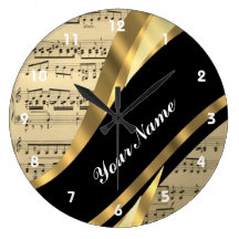 Elegant music sheet wall clocks