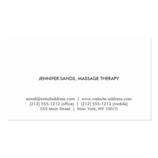 ELEGANT NAME with CHERRY BLOSSOMS Business Card (back side)