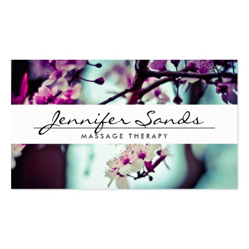 ELEGANT NAME with CHERRY BLOSSOMS Business Card (front side)