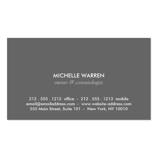 ELEGANT NAME with GREEN MUMS FLOWERS Business Card Template (back side)