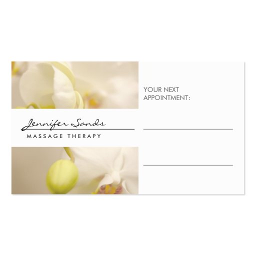 ELEGANT NAME with ORCHIDS Appointment Card Business Card (front side)