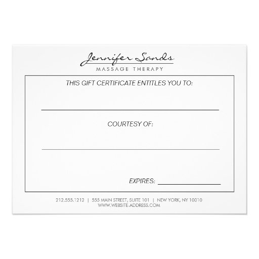 ELEGANT NAME with ORCHIDS Gift Certificate Personalized Announcements