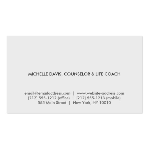 ELEGANT NAME with TREE BRANCHES Business Card (back side)