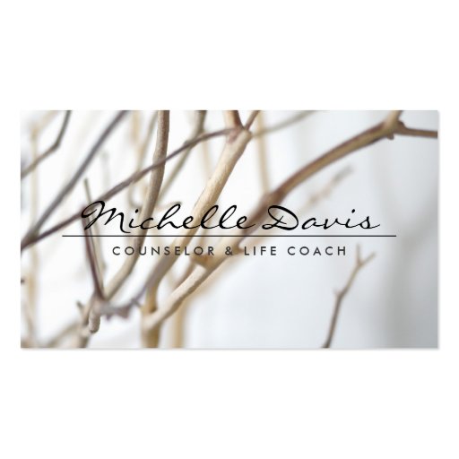 ELEGANT NAME with TREE BRANCHES Business Card (front side)