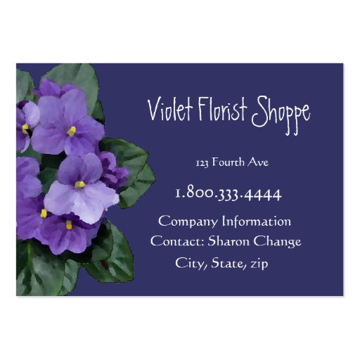 Elegant Nature Flower African Violet Plant Business Card (front side)