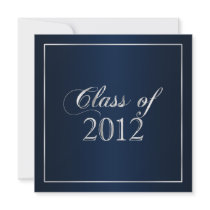 Elegant Navy and Silver Class of 2012 Invitation