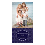 Elegant Navy and White Holiday Photo card