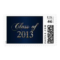 Elegant Navy Blue and Gold Class of 2013 Stamp