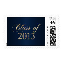 Elegant Navy Blue and Gold Class of 2013 Stamp