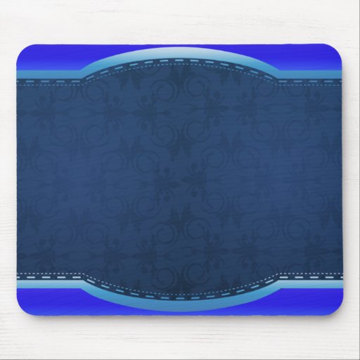 Elegant navy blue damask mouse pad