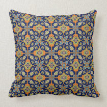 Elegant Navy Blue Orange American MoJo Pillow pillows