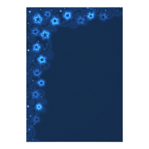 Elegant Navy Blue Stars Wedding Invitation
