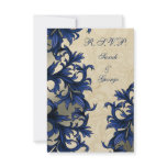 elegant "navy blue" wedding RSVP Standard 3.5 x 5 Custom Invites