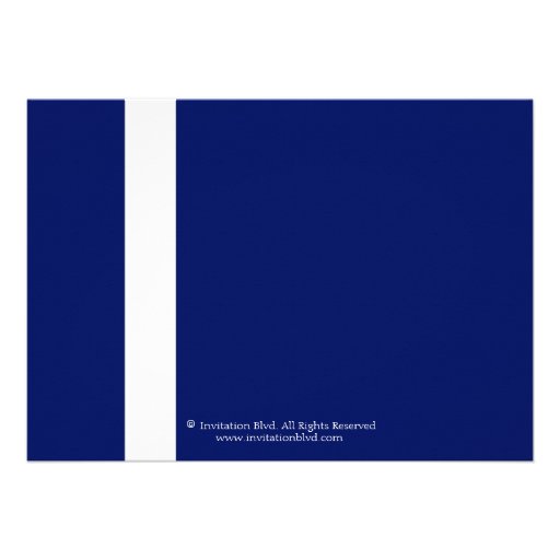 Elegant Navy Blue White Ribbon Bridal Shower Card