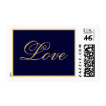 Elegant Navy Gold Love Postage Stamp stamps