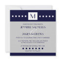 Elegant Navy Grey Gray Monogram Wedding Invitation invitation