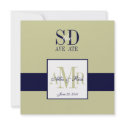 Elegant Navy Sage Save the Date Announcement invitation