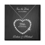 Elegant Necklace Save the Date Anniversary Refrigerator Magnet