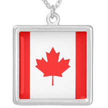 Elegant Necklace with Flag of Canada