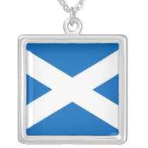 Elegant Necklace with Flag of Scotland