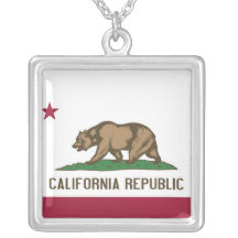 Elegant Necklace with Flag of the California