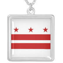 Elegant Necklace with Flag of the Washington DC