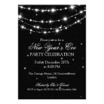 Elegant  New Years Eve Sparkling Chain Black Invites