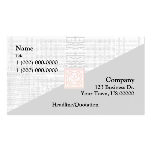 Elegant Newsprint Custom Business Cards (back side)