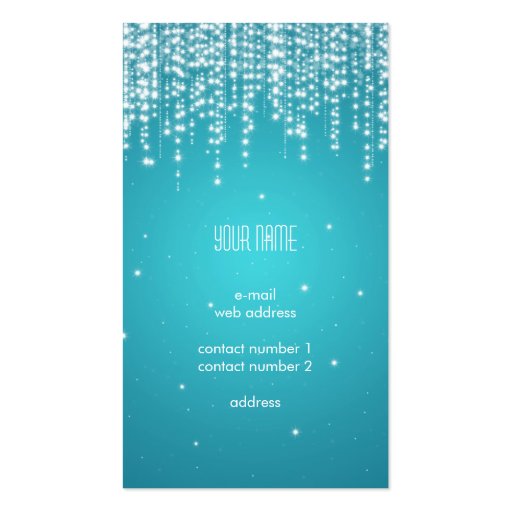 Elegant Night Dazzle Blue Business Cards (back side)