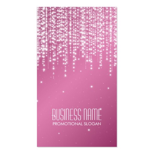 Elegant Night Dazzle Pink Business Card Templates (front side)