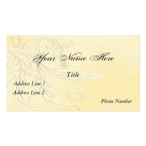 Elegant Nouveau Fleur Business Card (front side)