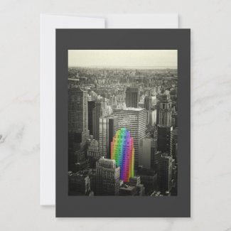 Elegant NYC Skyline Rainbow Skyscraper Invite invitation