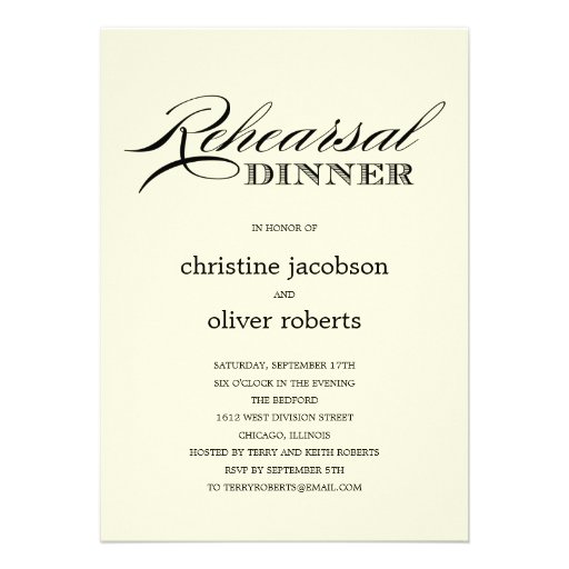 Elegant Occasion Rehearsal Dinner Invitations