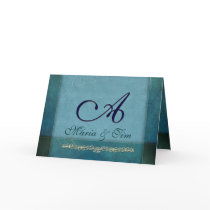 Elegant ocean and sky blue monogram cards by aslentz Elegant ocean and sky blue monogram cards