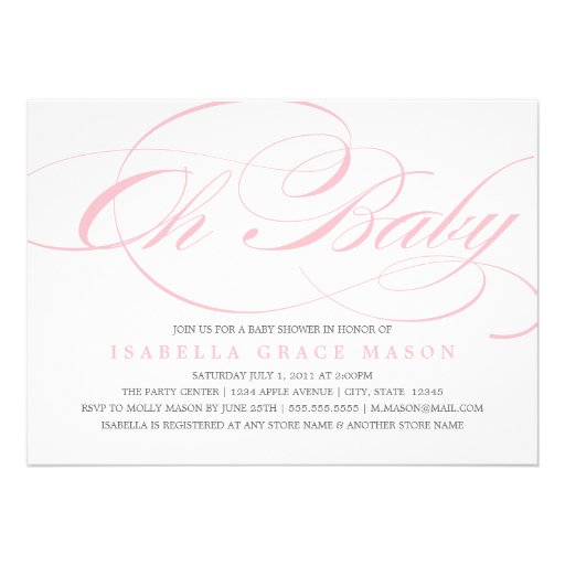 Elegant Oh Baby | Baby Shower Invitation