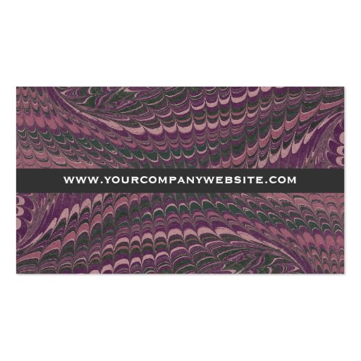 Elegant Old Fashioned Antique Purple Marbled Business Card (back side)